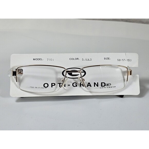 OPTI-GRAND WOMEN'S EYEGLASSES Frames 7703 59-17 150 S Gold New Demo Lenses - Picture 2 of 14